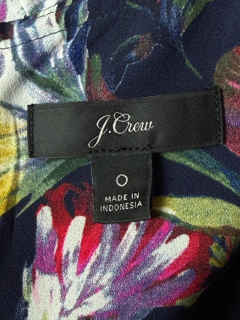 J. Crew Navy Floral Long Sleeve Flouncy Hem Mini Dress Size 0 54937